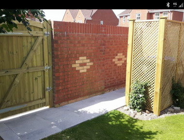 Balmoral Gate, Privacy trellis and Path laid, Amesbury 