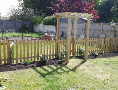 Picket Fence with Pergola in Salisbury